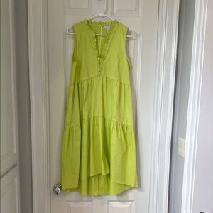 Lime Green Sleeveless Tiered Dress. Sz 8.